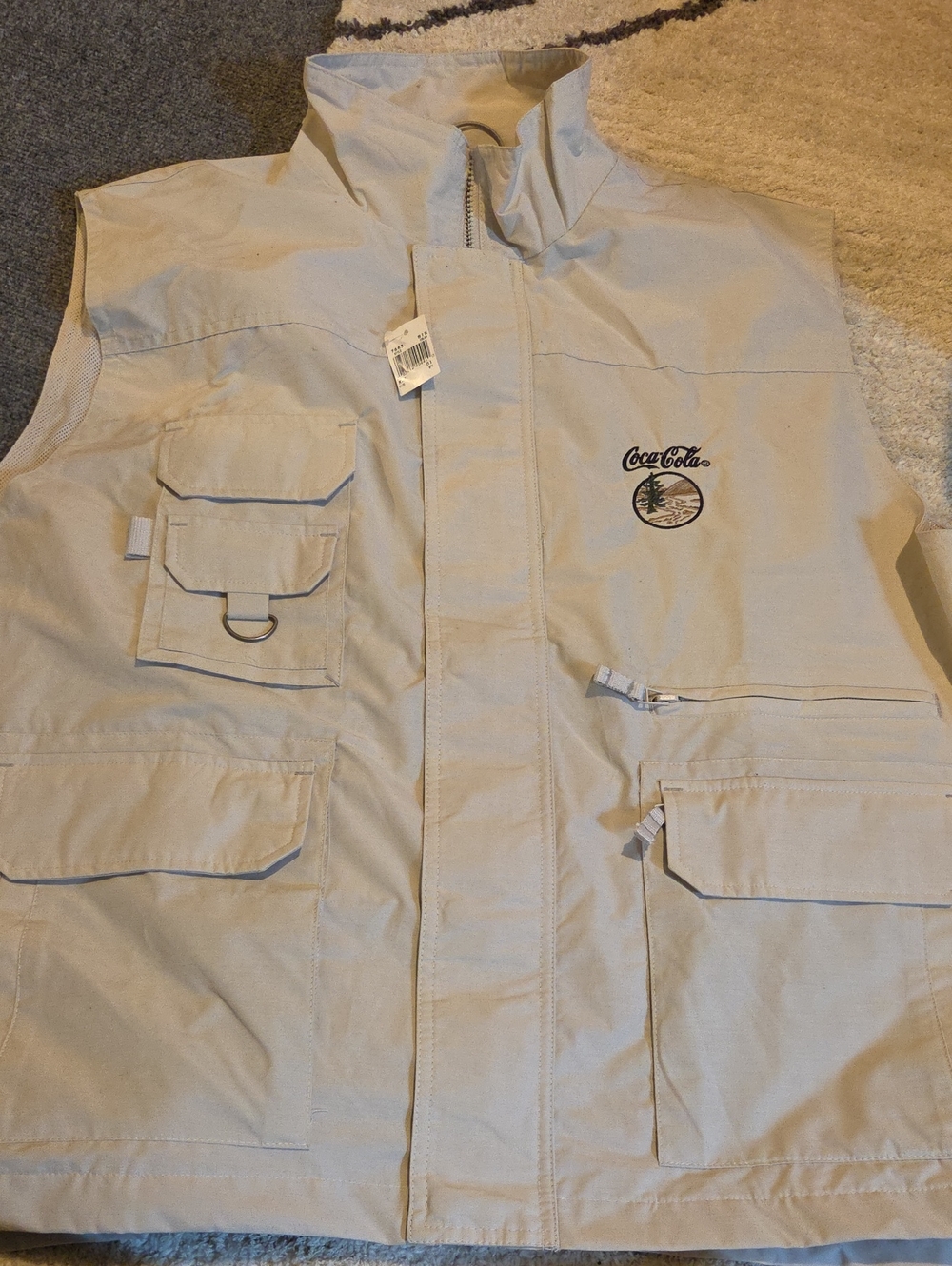 Field &Stream Coca-Cola Light Beige Utility Vest with Logo